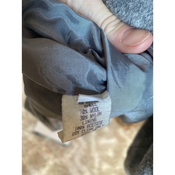 Vintage Herman Kay Petite Peacoat Gray Wool  Button Front Warm Winter Swing Coat - Picture 6 of 7